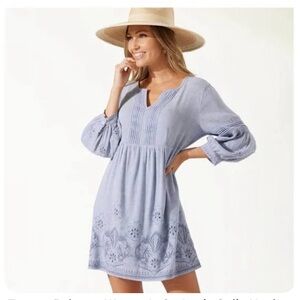 Tommy Bahama Sky Blue Linen Dress size medium